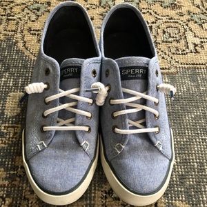 Sperry Top-sider boat shoes in light blue canvas